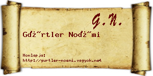Gürtler Noémi névjegykártya