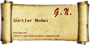 Gürtler Noémi névjegykártya